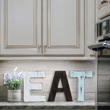 WEATHERED E-A-T BLOCK LETTER SET