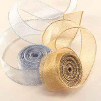 Gold and Silver Wire-Edge Ribbon