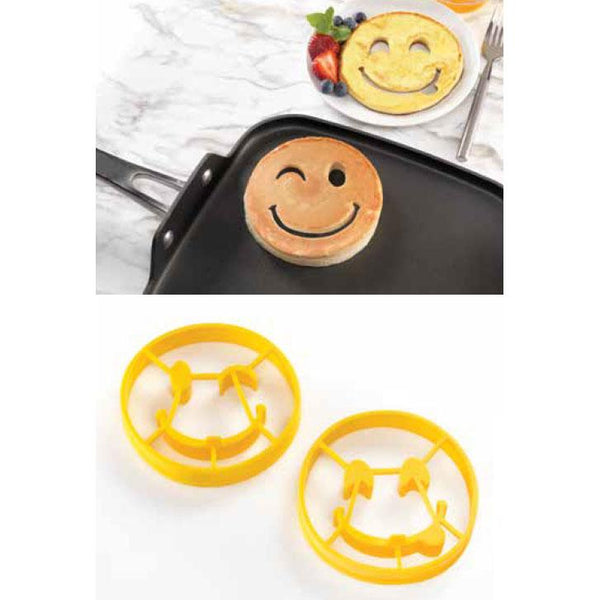 Smiley Face Pancake Molds, Set of 2