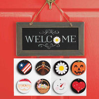 Seasonal Welcome Sign with 4PC Button Tag