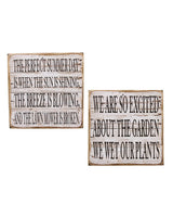 SUMMER DAY and WE ARE SO EXCITED WOOD WALL HANGINGS SET OF 2