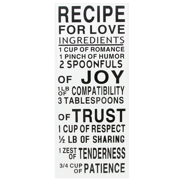 RECIPE FOR LOVE WOOD WALL HANGING