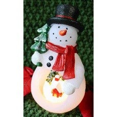 Snowman LED Fameless Candle